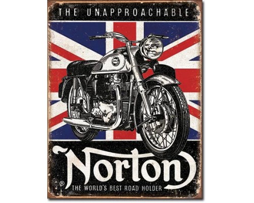 Enseigne Norton en métal / The world's best road holder